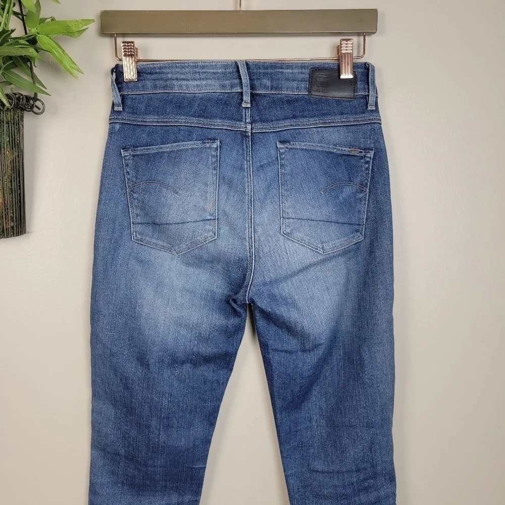 G Star Raw 3301 Ultra High Rise Super Skinny Medium Wash Jegging Jeans 27